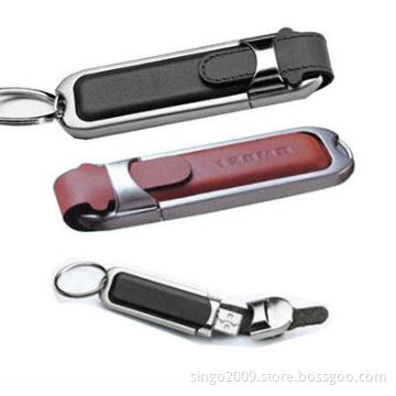 New Arrival Leather USB Flash Metal, 16GB Flash Driver